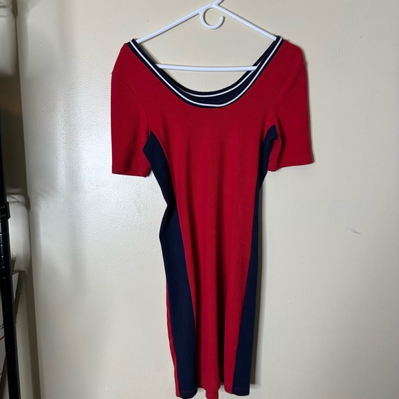 Fila Urban Outfitters Womens Dress Retro Short Sleeve Red Blue Size Medium - Picture 5 of 5